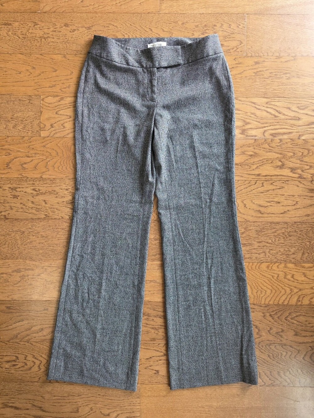 White House Black Market Flare Leg Trousers Black White Size 6